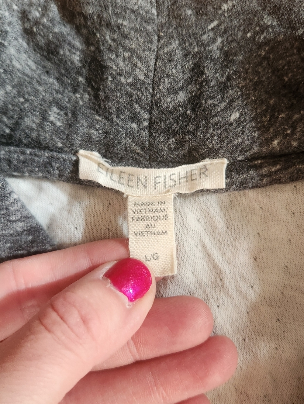 EUC Eileen Fisher Cozy Open-Front Cardigan in Dark Heather Gray, Size L - Picture 3 of 6